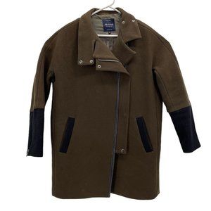 Madewell Womens Size 10 City Grid Wool Peacoat Brown Black Colorblock Winter